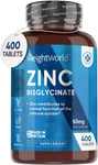 High Strength Zinc Tablets 50mg – 400 Vegan Zinc Bisglycinate Tablets 6+ Months