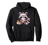 Funny Raccoon Eating Sushi Graphic Japanese Sushi Pullover Hoodie