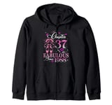 Womens Chapter 37 Fabulous Est 1988 37th B-day Queen Diamond Zip Hoodie