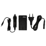 vhbw Chargeur compatible avec Panasonic Lumix FZ50, FZ8, FZ35, FZ38 caméra caméscope action-cam - Station + câble de voiture, témoin de charge