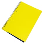 5 x Spiral Memory Aid A4 Lemon Yellow 160 Page Paper Notepads Legal Writing Pads