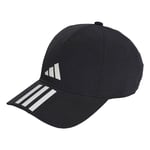 adidas Unisex 3-Stripes AEROREADY Running Training Baseball Cap, Black/White/White, XXS