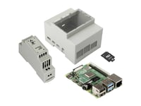 Joy-It Din-Hutschienen-Kit Pi4 Raspberry Pi® 4 B 4 Gb 4 X 1.5 Ghz Inkl. Hatskinnekabinet, Inkl. Hatskinne-Strømforsyning, Inkl. Noobs Os