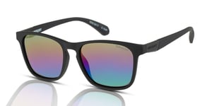 Superdry Men's Sunglasses SDS-5017 104P Rubberised Black/Oil Slick Mirror