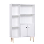 Homcom Open Bookcase with Two Doors White 800 x 235 x 1,230 mm