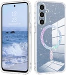 Coque Magnétique Pour Samsung S23 Fe 6.4"",Transparente Rigide [Compatible Avec Magsafe],Coque Silicone Pour Samsung S23 Fe 5g Anti-Rayures Hybride Etui Pour Samsung S23 Fe 5g,Paillettes(Q487)