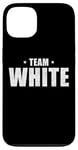 Coque pour iPhone 13 Team White Nom de famille Blanc assorti pour la naissance