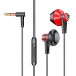 OLAF 3.5mm Plug Écouteurs Filaire Casque Mains Libres Sport Écouteur Avec Câble Écouteurs Filaire Casque Pour Samsung Xiaomi Huawei-Rouge-T115