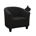 Jaotto Housse de Fauteuil Cabriolet 1 Place, Housse de Fauteuil Crapaud Extensible Chesterfield, Housse Fauteuil Salon Club il Lavable, Couverture de Fauteuil Facile à Installer et à Laver,Noir