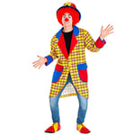 dressforfun Déguisement pour homme Clown | Long manteau + Chaussures de clown & Nez de clown | arlequin costume carnaval (M | no. 300783)