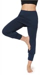 Bellivalini Pantalon 3/4 Capri avec Jupe Courte pour Femmes Flare Sport Yoga Jogging Pilates pour l'été Legging Jupette BLV50-276 (Bleu Marine, XXL)