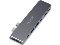 Docking Station Choetech HUB-M14, skirtas Macbook Pro, 7-in-2 USB-C, Thunderbolt 3 (sidabrinis)