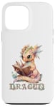 Coque pour iPhone 13 Pro Max Bébé dragon mignon à lire | Fantasy | Jeu de rôle | Dragon