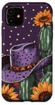 Coque pour iPhone 11 Violet Pop Art Pois Western Boho Léopard Tournesols