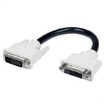 15 cm DVI-D Dual Link digital portskyddande förlängningskabel M/F 