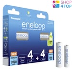 8 Panasonic Eneloop Rechargeable AAA + AA Batteries Blister Pack 1.2V 2000mAh