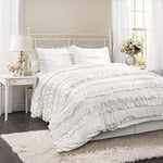 Lush Decor Belle 4-Piece Comforter Set, Queen, White