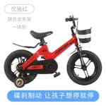 cuzona Children's bicycle bicycle bicycle 3-6-7-10 year old baby 12/14/16 inch male and female children stroller-14 inch_Magnesium alloy wheel [elegant red] package
