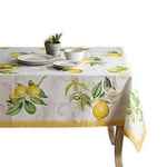 Maison d' Hermine Limoncello Nappe 100% Coton pour Cuisine dîner Table décoration fête Mariage, fête mères Printemps/été (Rectangle, 140cm x 180cm)