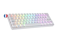 Ranked S60 Supernova Clavier Mécanique de Jeu 60% | Hot Swap Gaming Keyboard | 62 Touches Programmables | RGB LED | Mac, PC Windows | AZERTY Français (Blanc, Gateron Optical Brown)