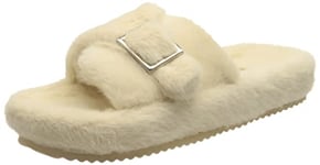 flip*flop Femme Boucle en Fourrure Chausson, Beige Doux, 36 EU