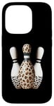 Coque pour iPhone 14 Pro Bowling Pins de bowling Imprimé léopard Guépard Sport Graphic