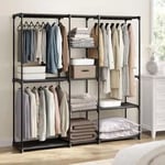 Industrial Open Wardrobe Clothes Rail Rack Bedroom Storage Metal Unit Shelves