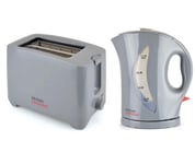 KETTLE 1.7L Cordless 2.2KW Jug Kettle & 2 Slice Wide Slot Toaster Set-Grey