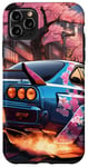 Coque pour iPhone 11 Pro Max JDM R34 Drift Racing Tuning Voiture Tokyo Skyline At Night Cadeau