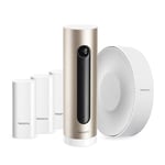 Netatmo Système d'Alarme Vidéo Intelligent Complet, Caméra Intérieure WiFi + Sirène 110 DB Sans-Fil + 3 Détecteurs d'Ouverture pour Portes et Fenêtres, NBU-ICSS-EU