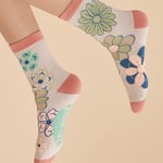 Ladies Bamboo 70s Kaleidoscope Floral Ankle Sock By Powder Design SS24