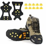 Ccykxa - L)Glace Traction Crampons Antidérapant sur Chaussures/Bottes 10 Clous à Neige Grips Crampons Crampons Pointes