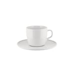 Alessi Itsumo NF07/78S - Designer One Tea Cup Set with Saucer, Everyday Use, Minimalist Aesthetic, in White Porcelain, Diameter 16 cm