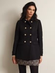 Phase Eight Aurelie Double Breasted Wool Blend Peacoat, Black