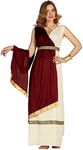 FIESTAS GUIRCA | Costume de Romana pour Femme (42-44/L) - Cape, Ceinture et Tunique - Costumes de Romains et Grecs pour Halloween, Carnaval et Fêtes Costumées - Idéal pour Adultes - Grenat et Beige