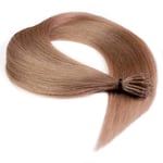 hair2heart Lot de 100 extensions de cheveux humains lisses - 1 g - 60 cm - 8/01 blond clair cendré naturel