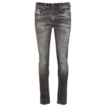 Diesel Mens Sleenker Fadeded Black Faded Denim Jeans - Grey material_cotton - Size 30W/30L