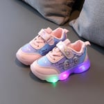 Frozen Elsa Mesh LED Luminous Sneakers Barn Skor Sommar Höst Pink 27