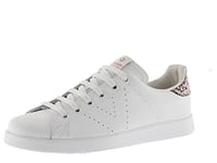 Victoria Basket Basse Tenis Cuir & Arrière Pailletée & Logo Perforé 1125104 pour Femme Rosa 39