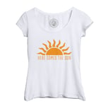 T-Shirt Femme Col Echancré Here Comes The Sun Soleil Eté Aurore