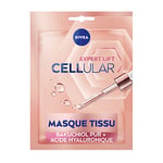 NIVEA Cellular Expert Lift Masque Tissu Anti-âge cryo-sculptant (1 x 1 pce), Masque visage avec Acide Hyaluronique & Bakuchiol, Soin visage raffermissant pour peaux matures