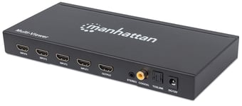 Manhattan 1080p 4-Port HDMI Multiviewer Switch, Switch with Four Inputs on One Display, Video Bandwidth Amplifier, Remote Control, Black, Three Year Warranty, Box - Commutateur vidéo/audio - 4 x...