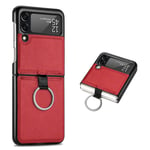 Etui rouge pour Samsung Galaxy Z Flip4 - Housse  Coque Anti Choc de Protection Samsung Galaxy Z Flip 4 5G Smartphone pliable - Accessoires Pochette pliante - Neuf