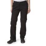 Craghoppers Womens Kiwi Pro Convertible Zip Off Trousers - Black Polyamide - Size 14 UK