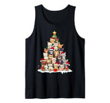 Kitten Cat Lover Xmas Holiday Santa Cat Christmas Tree Tank Top