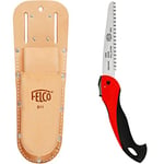 FELCO F911 Étui Marron & 600 Scie (Lame de scie 16 cm, scie Pliante Coupe ø 50 mm, Longueur 350 mm, Coupe de Traction, scie de Branche Pliable, scie d'arbre pour droitiers et gauchers)