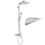 Colonne de douche mécanique HANSGROHE Crometta E 240 chromé + tablette Addstoris