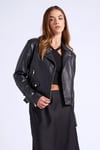 Nessa Black Faux Leather Biker Jacket