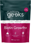 Nutrition Geeks Biotin Hair Growth Supplement - 180 Tablets Enhanced with... 