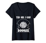 Womens Yes Sir I Can Boogie Shirt,70s 80s Disco Shirts for Women V-Neck T-Shirt